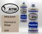 Preview: Mitsubishi, Richmond Beige, S49: 400ml Sprühdose + 400ml Klarlack - Set, von ATW Autoteile West.